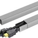 Yecaye 142in Wall Cord Hider for 2-3 Cords, On-Wall Cord Cover Channel, Cable Concealer, Cable Cover Cords Management for Home Office, W0.94in H0.47in, Grey