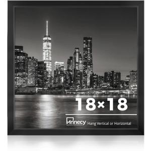 Annecy 18x18 Picture Frame Black1 Pack, 18 x 18 Picture Frame for Wall Decoration, Classic Black Minimalist Style Suitable for Decorating Houses, Offices, Hotels