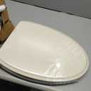 Elongated Toilet Seat, Oblong 18.5", Slow Close, Almond/Bone