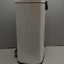 SONGMICS 13 Gallon (50 L) Trash Can, Stainless Steel Kitchen Garbage Can, Recycling or Waste Bin, Soft Close, Step-On Pedal, Removable Inner Bucket, White ULTB050W01