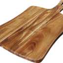 YSTKC Acacia Wood Cutting Board with Handle 14" x 8.5" Inch, Wooden Serving Tray, Charcuterie Paddle, Cutting Serving Versatile Board for Meat, Cheese, Vegetables, Bread, and Charcuterie