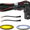 LENJIEMT 2 Leads LED Light Wiring Harness, ON-Off-ON 7/8" 22mm Handlebar Switch Motorcycle High Low/Double Color Light Wire for Motorcycle Dirt Pit Bike ATV Lights