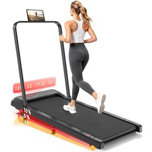 Walking Pad Treadmill 10% Incline, Foldable Handle, Under Desk Treadmill
3.0HP Quiet BLDC Drive Walking Pad, 1-5 MPH Speed, 300 lbs Capacity, LED Display, Portable Treadmill for Home