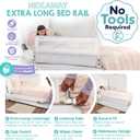 Regalo Safety 54” Extra Long Hideaway Bed Rail Guard for Toddlers, Toddler Bed Rail with Reinforced Anchor Safety System, 20” Tall Bed Safety Rail, Fits Twin, Full & Queen Beds
