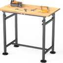 TORACK Adjustable Workbench with Rubberwood Top, 32" x 18"