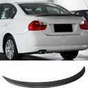 KHK E90 Rear Spoiler, Carbon Fiber Pattern Rear Trunk Spoiler Wings, ABS Material M3 Style Rear Spoiler Wing Lid Fits for 2006-2011 BMW E90 3-Series 4 Door Sedan & 2008-2011 for BMW M3 Sedan