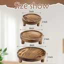 3PCS Wooden Display Risers for Display,Wood Riser Display Pedestal Stand for Home Dcor (Rustic Brown,8,6,5'')