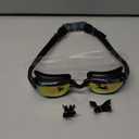 Professional swimming goggles, black frame, adjustable swim strap, training