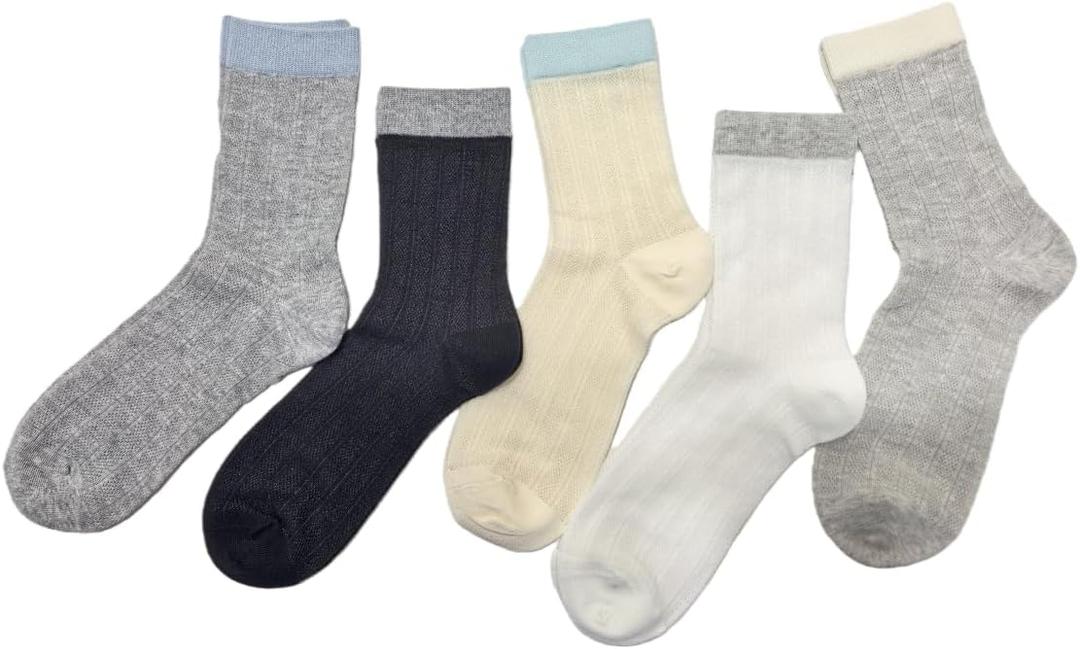 Breathable Socks for Women and Girls, 5 Pack Cute Cotton Novelty Sock