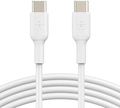 Belkin USB-C to USB-C Fast Charging Cable (1M/3.3ft) for iPhone 16, iPhone 16 Pro, iPhone 16 Pro Max, iPhone 16 Plus, Galaxy S25, S24, Note, Pixel, iPad Pro, Nintendo Switch 2, Carplay & More - White