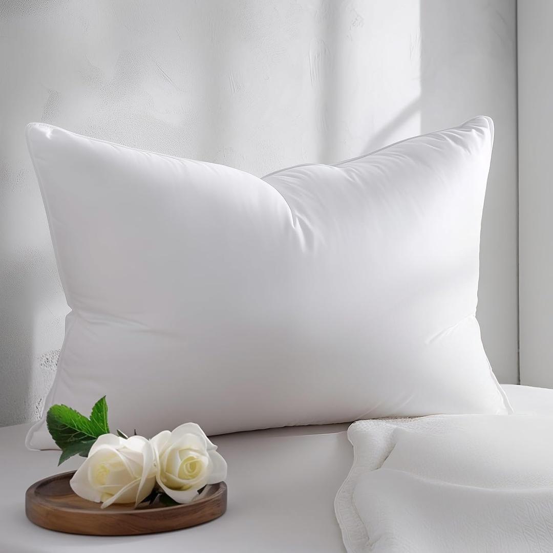 Hypoallergenic Bamboo Viscose Shell, Soft King Size Bed Pillow with Down Alternative Filling, Oeko-Tex Certified, Luxury Hotel Quality for Back, Stomach and Side Sleepers