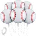 Skylety 6 Pack 18 Inches Baseball Balloons Baseball Party Decorations Foil Balloons for Birthday Sports Party Favors Decoration Supplies
