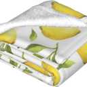 Lemon Throw Blankets 50"x40" Lightweight Flannel Fleece Cozy Soft Blanket Home Decor for Couch Bed Sofa Bedroom Living Room Travel Birthday Christmas All Season