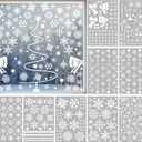 5 x 9 Sheets Christmas Snowflake Window Clings Winter Wonderland Decal Stickers Let it Snow Reindeer Snowman Window Seasons Decals for Elk Snowball Holiday Home Kitchen Living Room (Winter3)