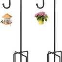 Shephards Hook for Outdoor, Heavy Duty Bird Feeder Pole with 7 Base Prongs, Adjustable Shepherds Hook for Hanging Bird Feeder, Solar Light Lanterns, Garden Plant Hanger Stands,2 Packs