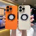 Magnetic Designed for iPhone 16 Pro Max Case,[Compatible with MagSafe][Military Grade Drop Protection&Camera Lens Protector Cover],Matte Logo View Hard PC Shockproof Protective Cover,Orange