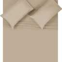 Queen Sheet Set - Double Brushed Microfiber Bedding Set Queen, 4 Piece Deep Pocket Queen Sheet - Ultra Soft, Easy-Fit, Wrinkle Free, Quick Dry, Easy Care Queen Sheets - Taupe