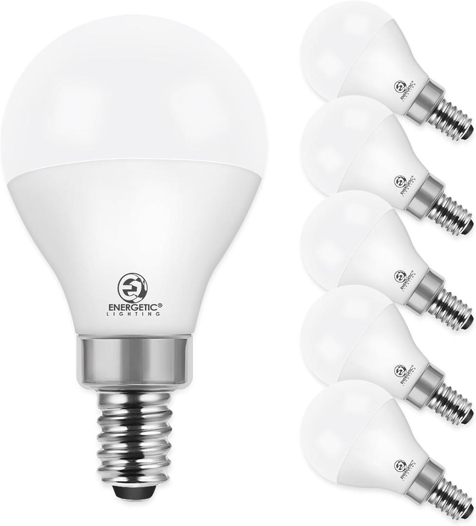 Energetic A15 LED Light Bulb, E12 Base Candelabra Base Chandelier Light Bulb, 5.5W(60w Equivalent),550 Lumen, 3000K Warm White, Non-Dimmable Ceiling Fan Light Bulbs, 6 Pack", since Unit in hand is 60W