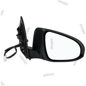 Passenger Side Mirror Assembly Compatible with Toyota Corolla 2014-2019 Non-heated Power Adjustable Glass Replace 8791002F80, 8791002F81, TO1321293, 8791002945 Black (3Pin Right)