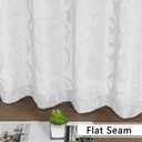 OWENIE Furman Sheer White Curtains 84 inches Long for Bedroom Living Room 2 Panels Set, White Curtains Jacquard Clip Light Filtering Semi Sheer Curtain Rod Pocket Window Drapes, 2 Pcs Each 40 W 84 L