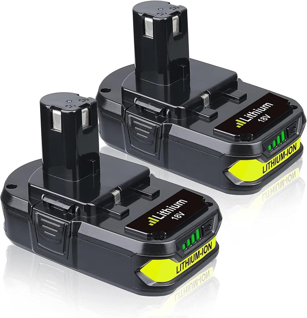 Masione 2P 3.6Ah Replacement for Ryobi 18V Battery Lithium Compatible with Ryobi Battery P108 P102 P103 P104 P105 P107 P109 P122 18 Volt Cordless Power Tools