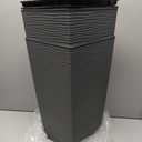 Mueller Janska M-Resin Heavy Duty Tall Planter, Indoor/Outdoor Grande Plant, Tree, Flower Pot, 2-Piece Set, 18”, Modern Design, Built-in Drainage, Dark Gray