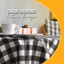 Exquisite Picnic Table Cover - 12 Pack Round Premium Black & White Checkered BBQ Table Cover - Gingham Checkerboard Disposable Plastic Tablecloth 84 inch