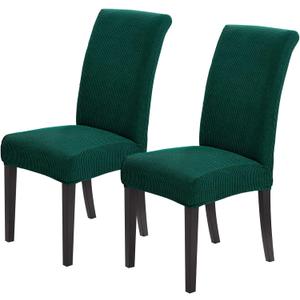 Joccun Christmas Chair Covers for Dining Room Set of 2, Dining Chair Slipcovers Stretch Dining Room Chair Covers Seat Protector,Washable Parsons Chair Cover for Home,Hotel,Banquet(Hunter,2 Pack)