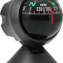 Compass for Car Dashboard Mount Car Compass Adjustable Angle Portable ABS Guide Ball Vehicle Interior Decoration Automotive Travel Accessories Black