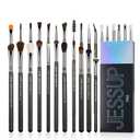 Jessup Eye Makeup Brushes Set Professonal 28pcs Premium Synthetic Eyeshadow Brush Eyeliner Brush Eyebrow Brush Blending Brush for Makeup Black T341