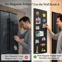 Travel Magnetic Board for Wall: Solution for Non-Magnetic Fridge | 27.6"x 11.8" Matte Black Metal Display Panel for Souvenir Magnets & Photos - Narrow Kitchen Wall Decor for Travelers