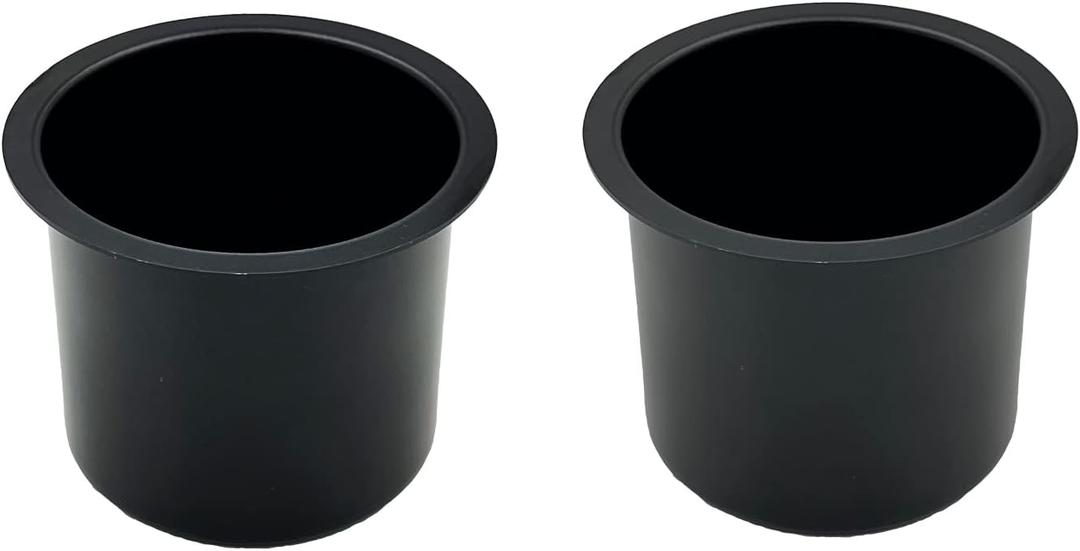 SEETOOOGAMES Jumbo Aluminum Drop-in Poker Table Cup Holder Insert (Pack of 2) (Black)