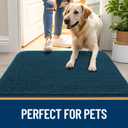 OLANLY Dog Door Mat Set 2-Piece 24x16, Absorbs Moisture and Dirt, Absorbent Non-Slip Washable Doormat, Quick Dry Chenille Mud Mat for Dogs, Entry Indoor Entryway Carpet for Inside Floor, Atlantic Blue