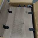 HOOBRO Foldable End Table, C Shaped Side Table with Storage Shelf, Small Snack Table Suitable for Living Room Bedroom Small Spaces, Easy Assembly, Greige and Black BG29SF01,Damage