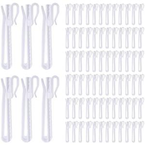 12 Pcs Plastic Curtain Hooks, Adjustable Pinch Pleat Hooks, Ratchet System Pinch Pleat Curtain Hooks for Window Curtain, Door Curtain and Shower Curtain (85mm/3.35inch)