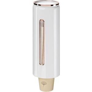 MYITYARD Cup Dispenser, Pull Type Water Cooler Cup Holder, Wall Mounted Paper Cup Holder Fit 5oz-7oz Disposable Cups, Plastic Cup Dispenser for Office Home School Kitchen, White