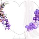 Metal Balloon Arch Kit, Love Balloon Column Arch Frame, Wedding Heart Arch Stand Supplies for Wedding, Bridal, Valentine's Day, Engagement and Birthday Party(White), 6.7 Ft white Heart Shape
