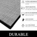 A1HC Indoor Outdoor Doormat – Non-Slip Front Door Mat for Entrance, Patio, Garage & Office – Washable Welcome Mat for Indoor & Outdoor Use, 24x36 Inches, Criss Cross Light Gray