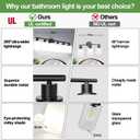 Zarbitta 6-Light Bathroom Light Fixtures, Black Modern Vanity Lights with Milky White Frosted Glass Shades, Bathroom Wall Lamp, for Mirror, Living Room, Kitchen, Hallway, Cabinet, Porch