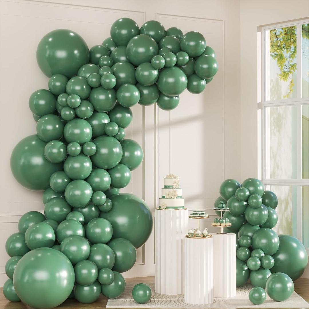 Pea Green Balloon Arch Kit, Thickened 100Pcs Balloons Different Sizes 18/12/5 Inch for Birthday Party Graduation Bachelorette Anniversary Wedding Gender Reveal Baby Shower Decorations Supplies