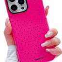 Designed for iPhone 16 Pro Case,Cute Fashion Polka Dot Aesthetics for Women Girls Soft TPU and Hard PC Protective Case Compatible with 16 Pro-Hot Pink