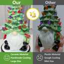 Gnomes Ceramic Christmas Tree 12inch Hand Painted Pre-Lit Gnomes Ceramic with 46 Multicolored Lights for Fireplace Bedroom Night Table Valentine's Day Gift St. Patrick's Day Decoration