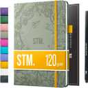 Bullet Dotted Journal Dot Grid Notebook | A5 Daily Journaling Notebooks for Personal Writing, Work, Women | 120gsm Thick Paper, Hard cover, Lay Flat Binding | 5x7 Journals Cuaderno Libretas de apuntes (Grey)