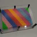 3D Pin Art Toy, Large Size 6 X 8Unique 3D Pin Art Board for Kids & Adults (Rainbow, Plastic)