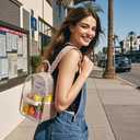 CAMTOP Clear Backpack for Stadium Events Approved Women Girls, Small Clear Bag for Concert, Work, Sporting Festival, Water Resistant Transparent Bag for School