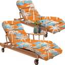 Outdoor Chaise Lounge Chair Cushions Set of 2 Waterproof 75.1x22.8x4.7" 3# 600D Oxford Fabric, Cotton Filling, Replacement Patio Pool Cushion with Ties, Suitable for Furniture Outdoor Lounge Chairs 