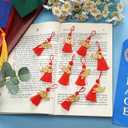 Daifunli 60 Pcs 2026 Mini Graduation Tassels for Craft 2.4inch Tassels Party Favors Mini Bookmark for Graduation Decor, Chocolates Decor, Keychain Making(Red)