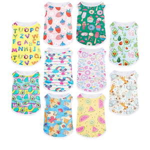 Saintrygo 10 Pcs Lovely Puppy Shirts Print Dog Clothes Breathable Summer Pet Cartoon Dog Shirt Clothes Sweatshirt for Puppy Cartoon Shirt Sweatshirt to Cat(Medium)