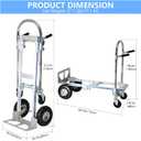 Heavy Duty Convertible Hand Truck, 2 in 1 Folding Dolly 800 LBS Capacity Industrial Platform Cart Collapsible Truck for Transport & Moving in Warehouse, Home, Supermarket