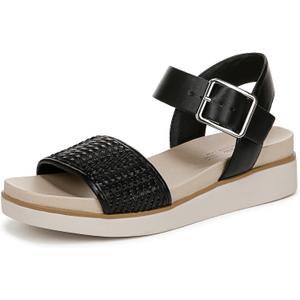 LifeStride Womens Gillian 2 Sandal Black Faux Leather 10 M